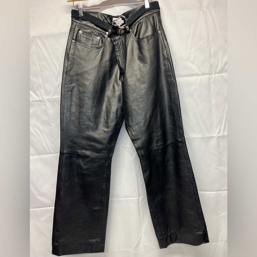 Calvin Klein black leather pants size 12